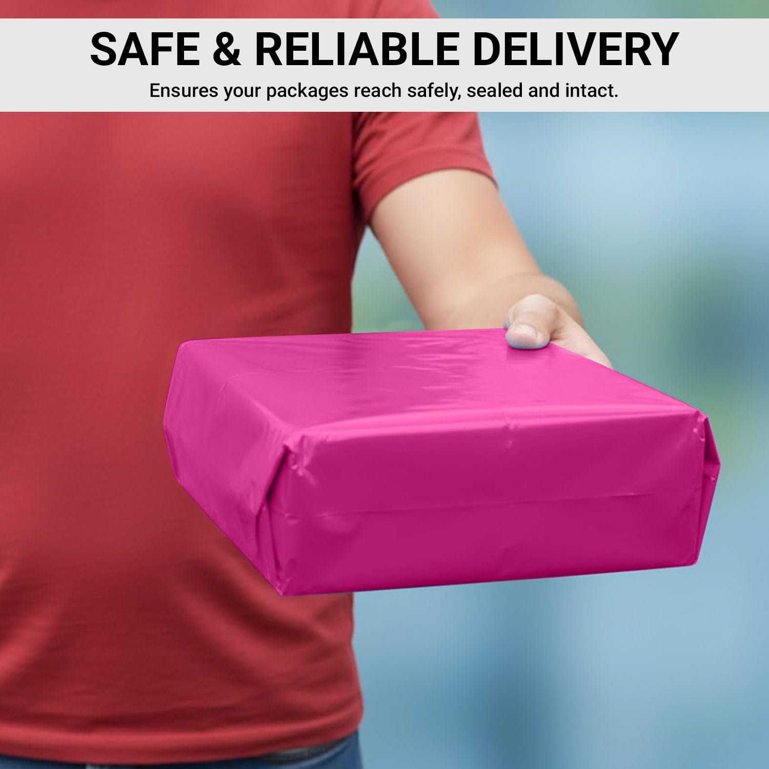 65 Mixed Parcel Bags Hot Pink, Mailer Bags Tamper-Proof Strong Postal Packaging Bags for Shipping, Mailing & Delivery, 4 Sizes Small to Large Bags, 15 Each - Image 6