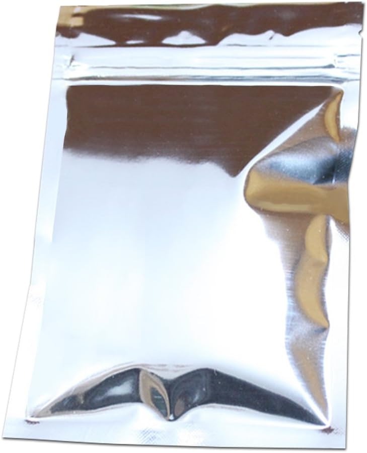 100pcs 4x6inch (10x15cm) Mylar Bags for Zip Bag Reusable Lock Seal Silver Grip Seal Aluminium Foil Food Storage Pouch Heat Seal Resealable Metallic Plastic Bags Zipper Lock Sample Baggies - Image 3