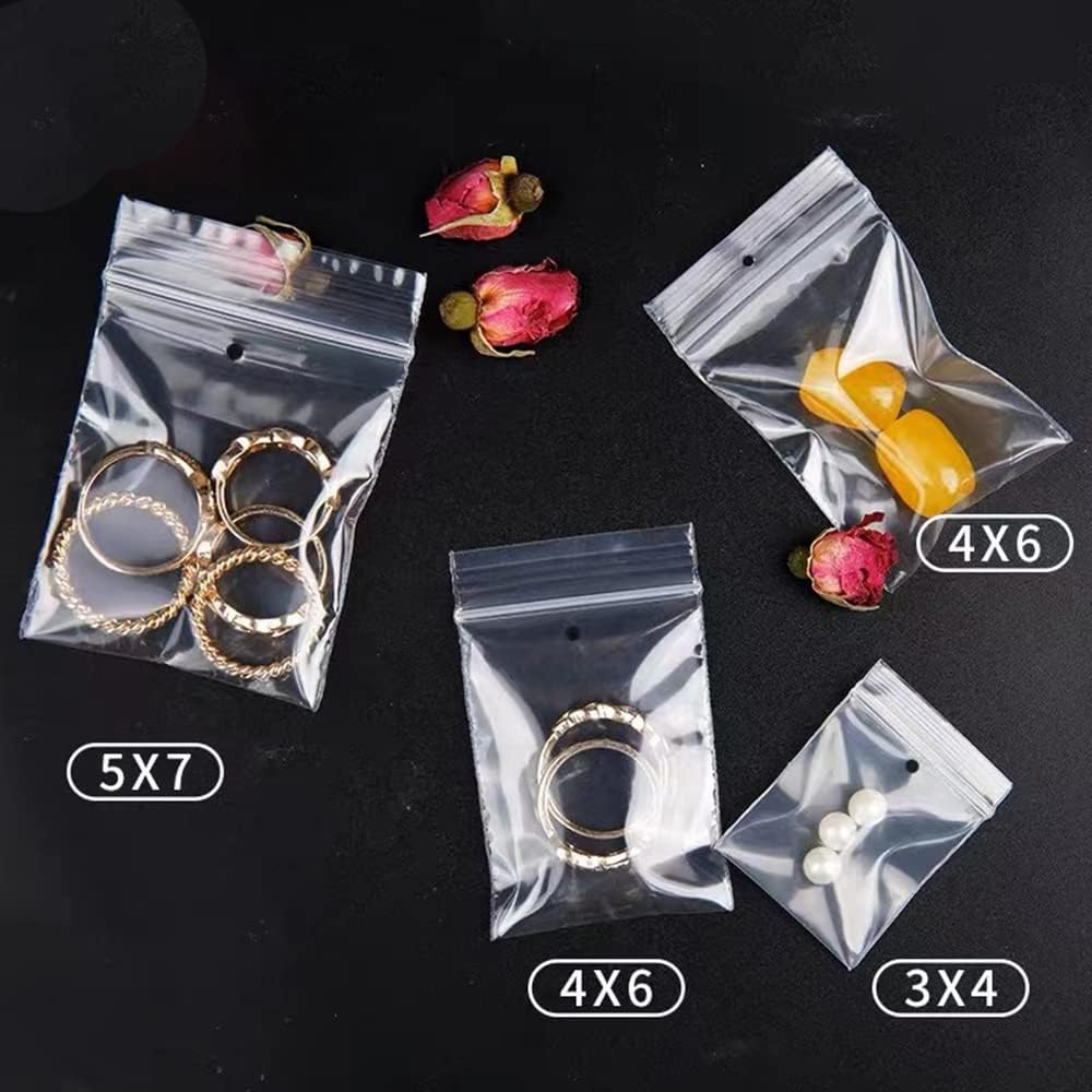 3x4cm 100 Grip Seal Bags, Small Clear Plastic Bags, Resealable Storage Pouches, Poly Zip Lock Bags, Perfect for Kitchen Storage, Jewellery, Diamond Painting, Small Cookies and Sweets - Image 4