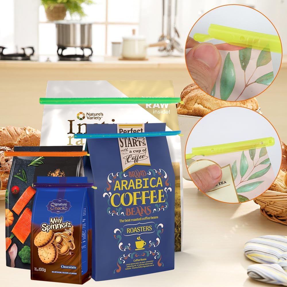 30 Pcs Food Bag Sealer Sticks, 5 Size and Color Magic Bag Sealing Sticks, Moisture-Proof and Fresh-Keeping, Reusable Storage Bag Closures Sticks for Keeping Food, Snack, 9/12.5/18.5/22.5/28.5cm - Image 4