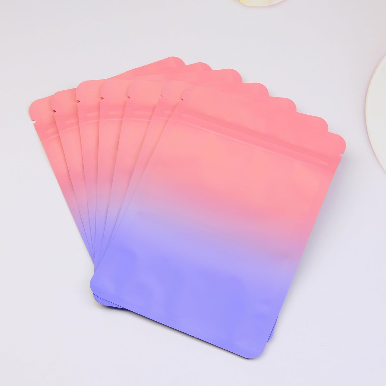 100Pcs Mylar Bags,Resealable Bag Small Foil Ziplock Bags,Cali Packs,Mylar Bags 3.5 Grip Seal Packaging Baggies for Food,Jewelry, Electronics (Red-Purple, 9x12cm - 100pcs) - Image 2