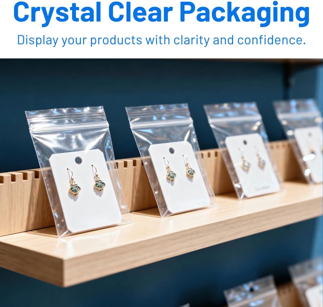 Grip Seal Bags 3.5 x 4.5", 200 Pack, Small Clear Plastic Resealable, Storage Organisation Food Grade - Image 7