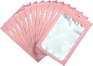 100pcs Pink Mylar Ziplock Foil Seal...