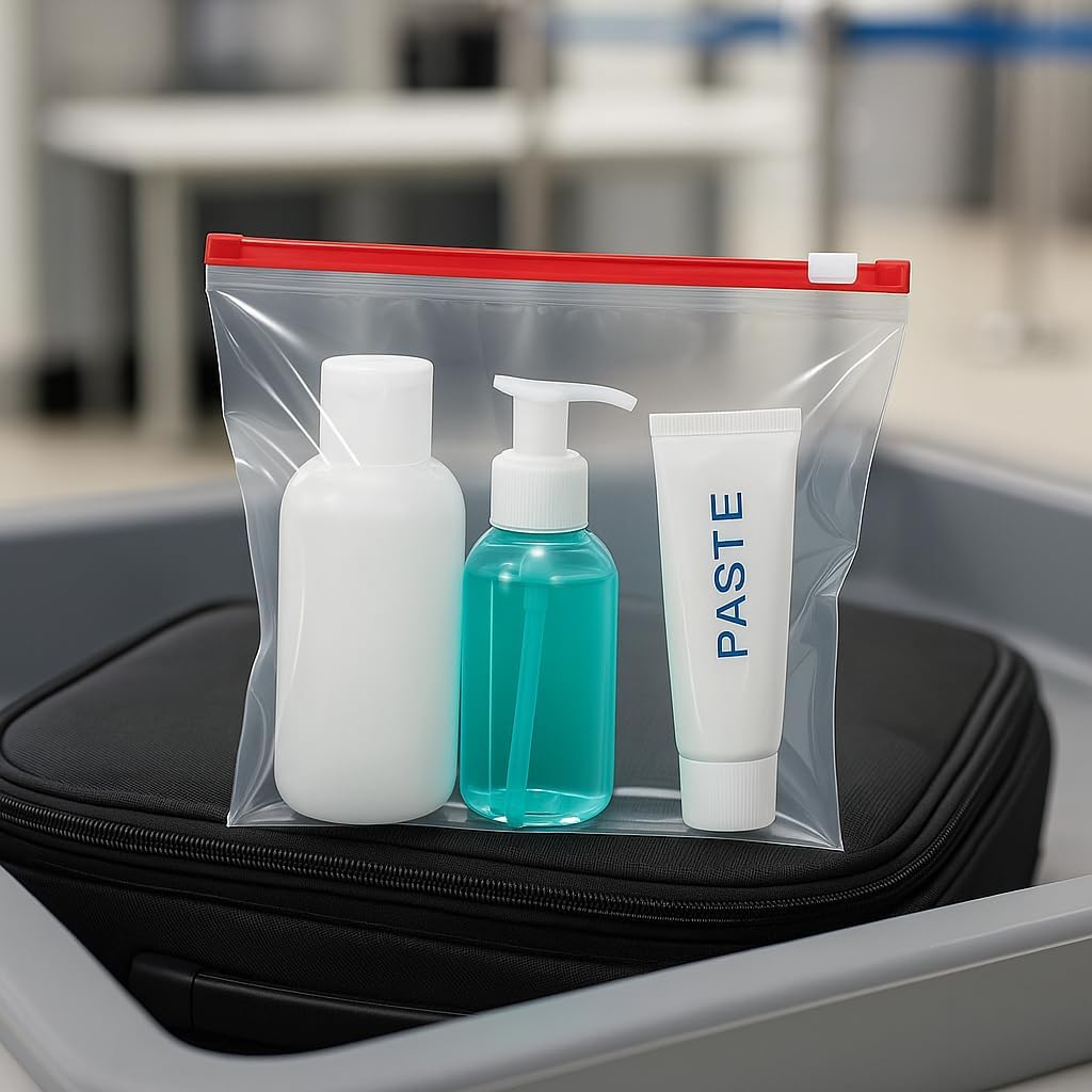 SKIR'CO (5 pcs) Reusable Zip Lock Bags 20 x 18 cm, Resealable, Clear Plastic, Slider Ziplock Food Bags, Freezer Safe - Image 6