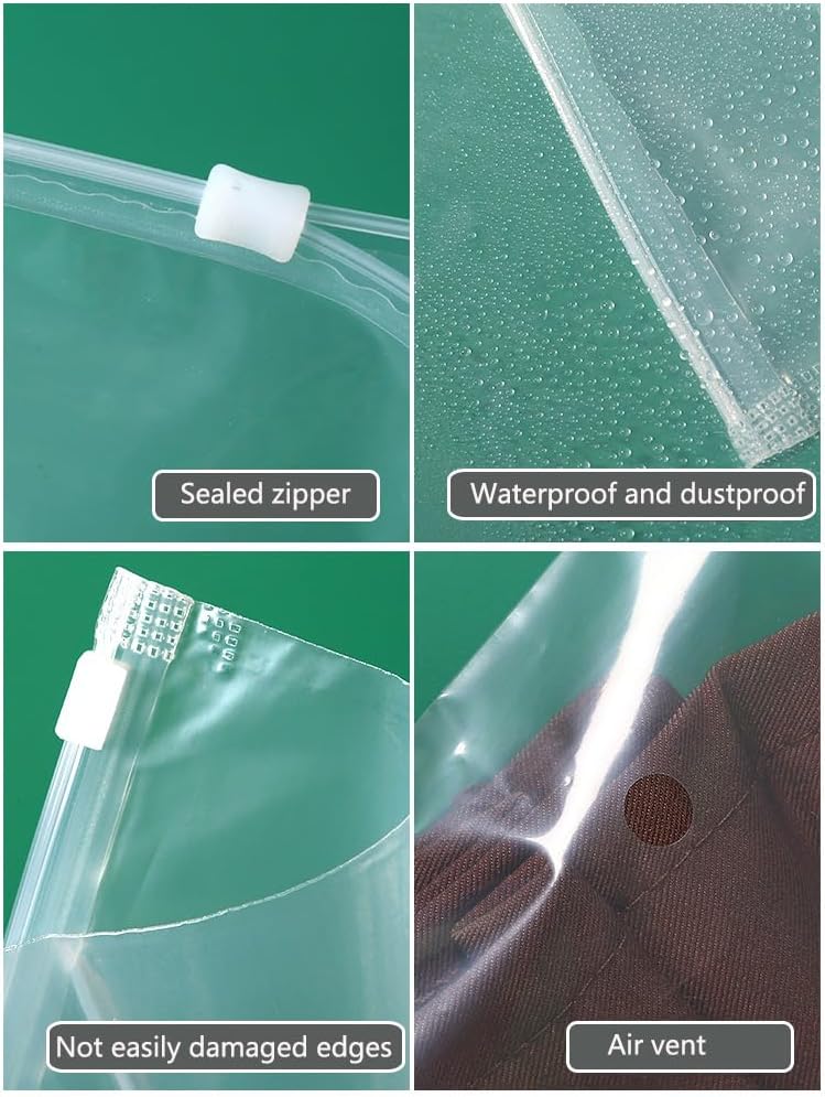 20Pcs Clear Zip Lock Clothes Bags Large Travel Clothes Storage Bags Resealable Large Plastic Luggage Pouch For coats, bulky clothes, bath towels and organizing 50 x 60 cm - Image 5