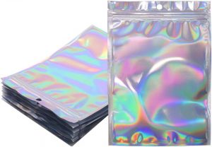 100pcs Holographic Foil Bags Sealab...