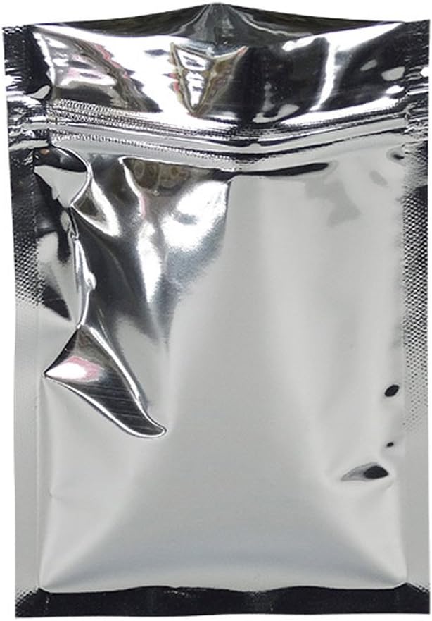 100pcs 4x6inch (10x15cm) Mylar Bags for Zip Bag Reusable Lock Seal Silver Grip Seal Aluminium Foil Food Storage Pouch Heat Seal Resealable Metallic Plastic Bags Zipper Lock Sample Baggies - Image 2