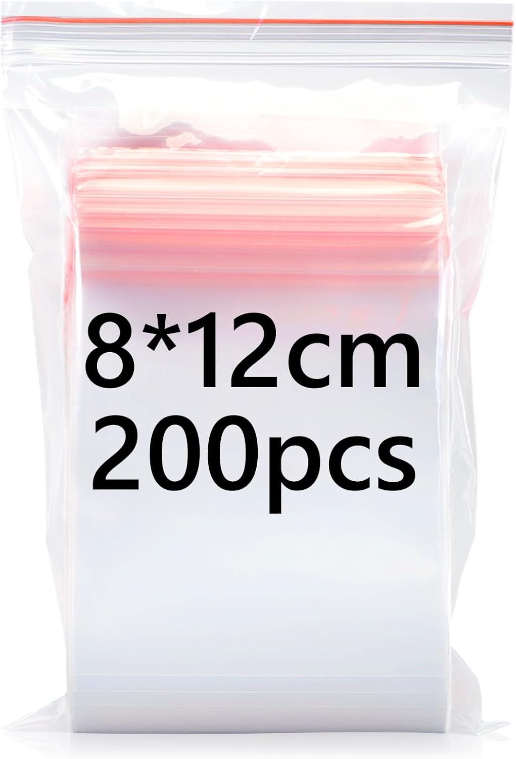 8x12cm Resealable Clear Plastic Bags, 200Pcs Small Grip Seal Bags, Thickening and Durable, Sealable for Kitchen Storage, Office Supplies, Stationery Storage ect.