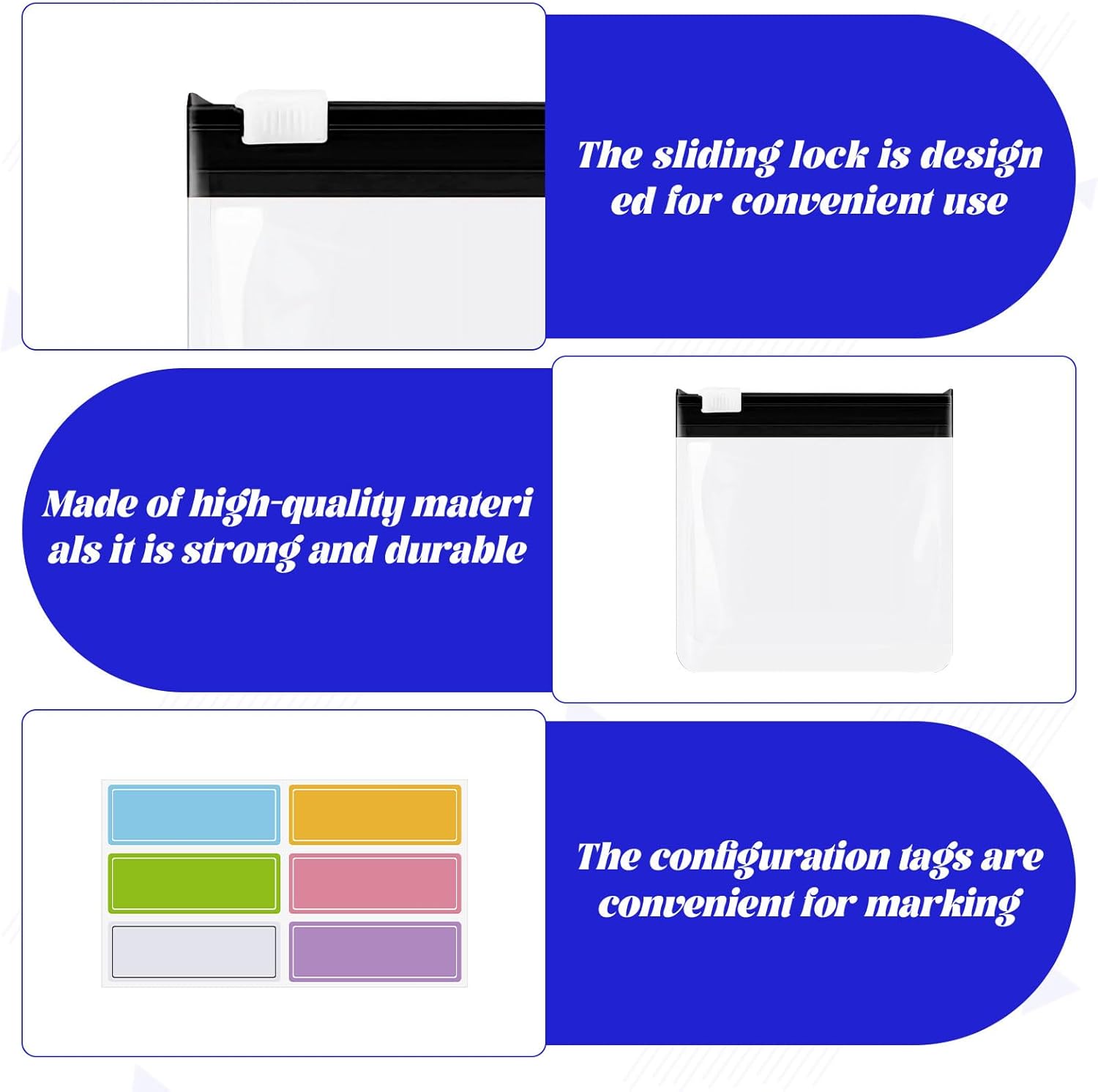 Medication Bag,22pcs Pill Pouch,Medicine Bags for Travelling with Slide Lock Translucent Self Sealing Plastic Pill Pouch for Pills Storage - Image 3