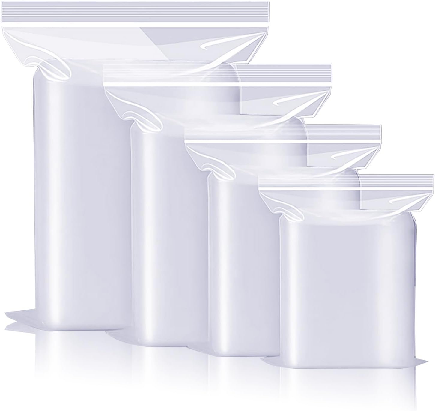 Resealable Plastic Grip Seal Bags, Clear, for Storage of Nuts, Grains, Collectibles, Clothes - 10X15cm 100PCS