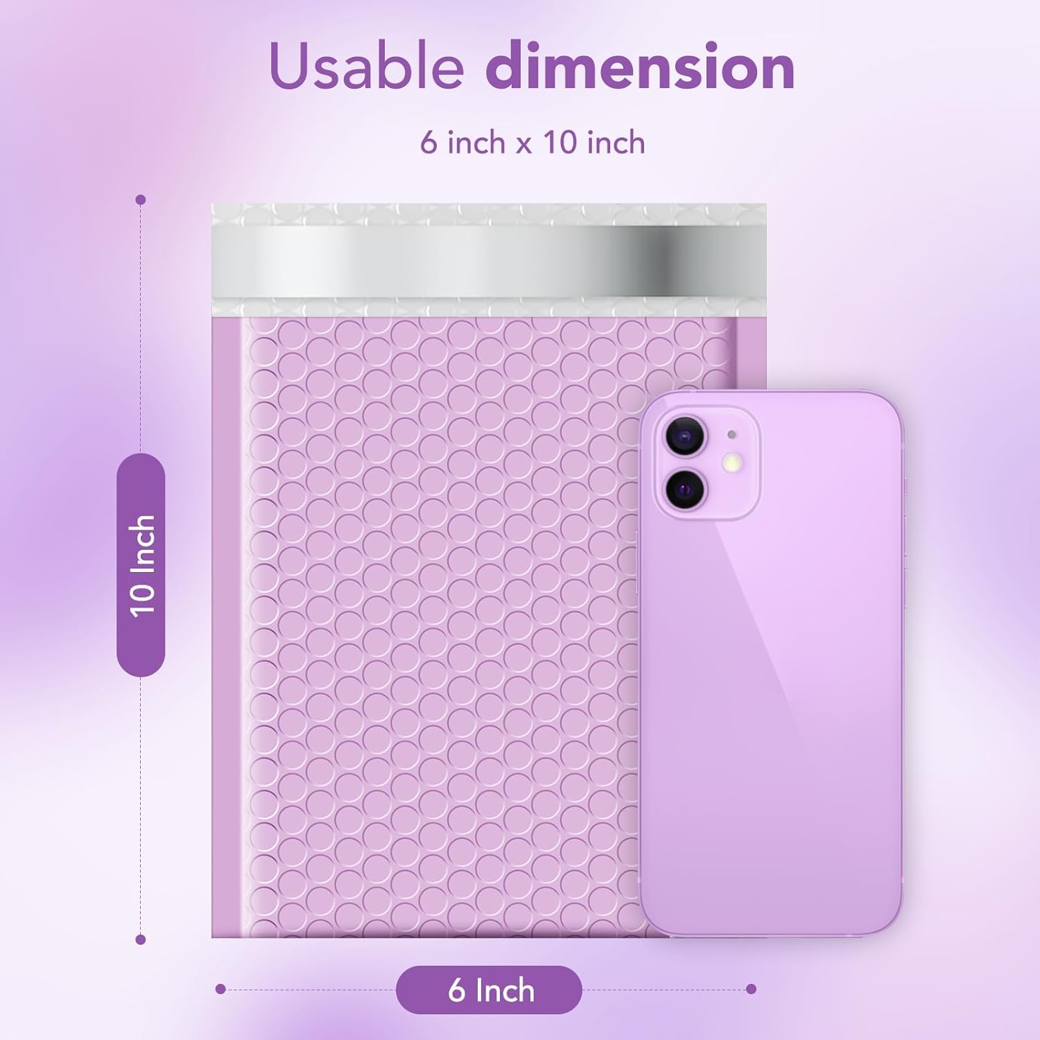 Switory 25pcs Padded Envelopes Purple Bubble Mailers 6x10 Waterproof Opaque Bubble Envelopes Thick Padded Mailers Packaging for Jewelry, Makeup Lavender - Image 2