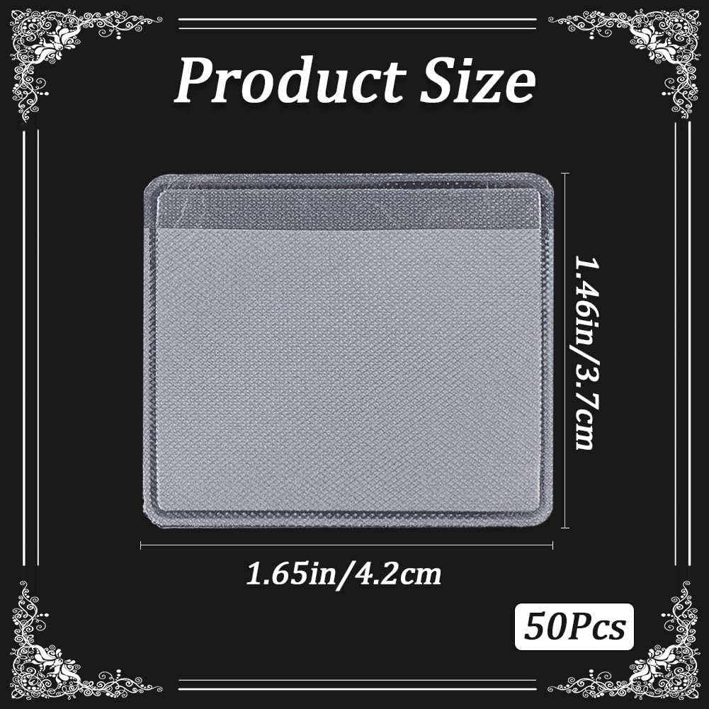 Beebeecraft 50Pcs Necklace Chain Adhesive Pouches Plastic Necklace Chain Clear Pocket Jewelry Bags for Display Cards - Image 2