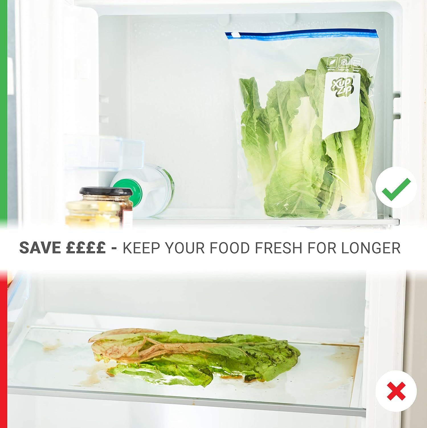 XupZip 4.55L Slider Freezer Bags with Airtight & Leakproof Smart Zip Seal – Reusable Food Bag with Expandable Bottom – 1.2 Gallon Heavy-Duty Large Zip-Lock Bags, 30 Pcs - Image 6