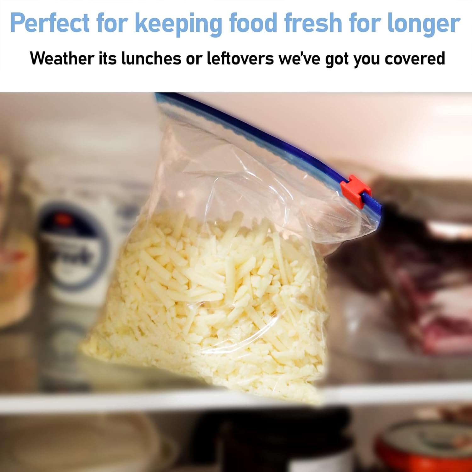 15 All Purpose Food Bags, 1L Resealable Sliding Zip Bags, BPA free, Tight Seal, Perfect for Keeping Produce Fresh, Freezing, Transporting and Organisation (1 Pack) - Image 4