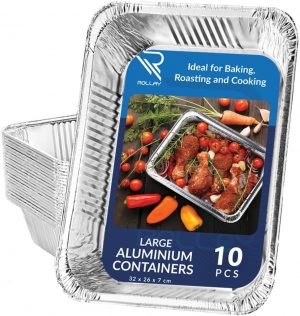 10 Pack Large Aluminium Foil Trays ...