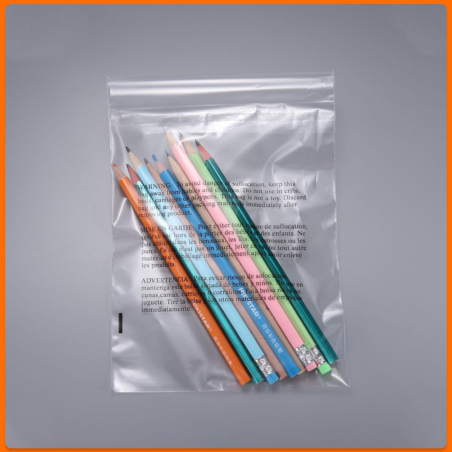 sourcing map 200pcs Self Sealing Clear Poly Bags with Suffocation Warning, 15.2x22.8cm Clear Poly Shipping Bags with Extra Strong Adhesive for Retail Supply Packaging - Image 3