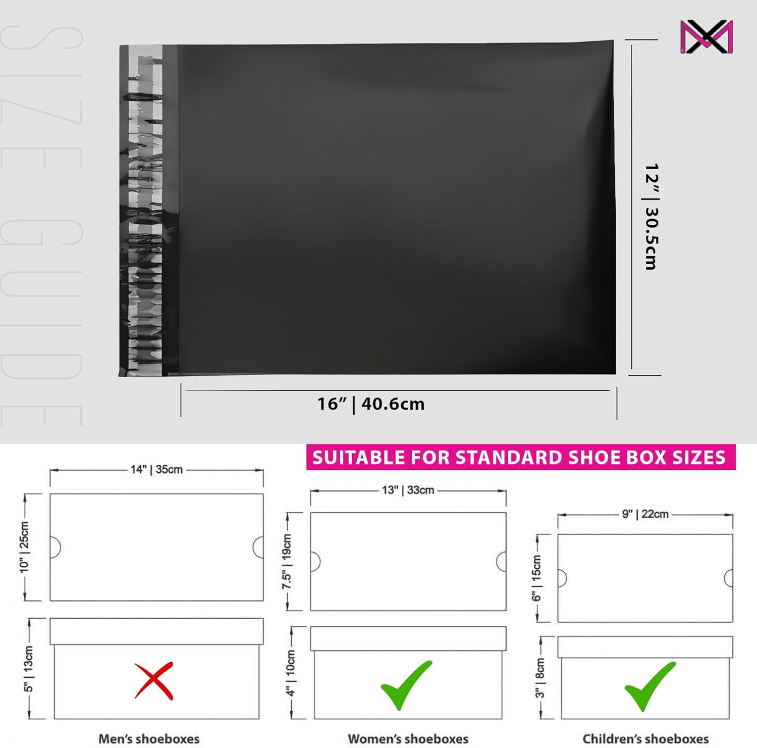 Postage Bags for Clothes - Pack of 30 - Black -12x16 inch Parcel Mailers for Posting Clothes - Self Seal Postal and Packaging PolyBags - Tear Resistant Mailing and Shipping Bags - Image 2