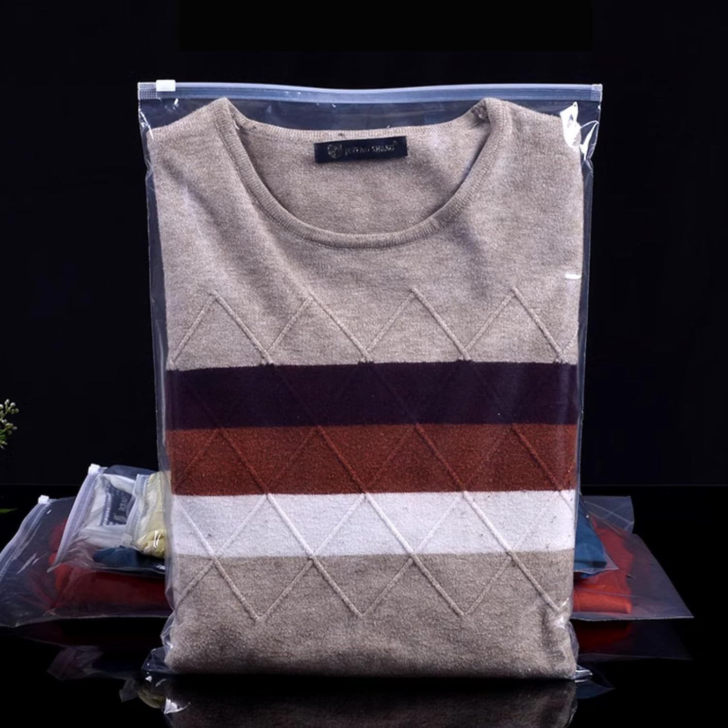 20Pcs Clear Zip Lock Clothes Bags Large Travel Clothes Storage Bags Resealable Large Plastic Luggage Pouch For coats, bulky clothes, bath towels and organizing 50 x 60 cm - Image 6