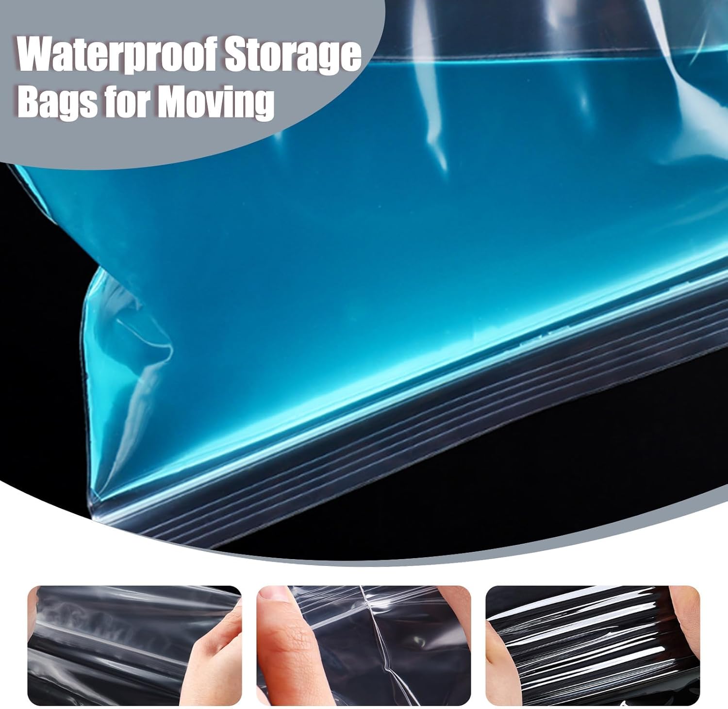 20 PCS Large Ziplock Bags for Clothes, 40x50cm Hospital Bag Organiser Pouches Reusable Zip Lock Bags Large Travel Storage Ziploc Bags for Clothes Storage Duvet Blankets Pillows - Image 5