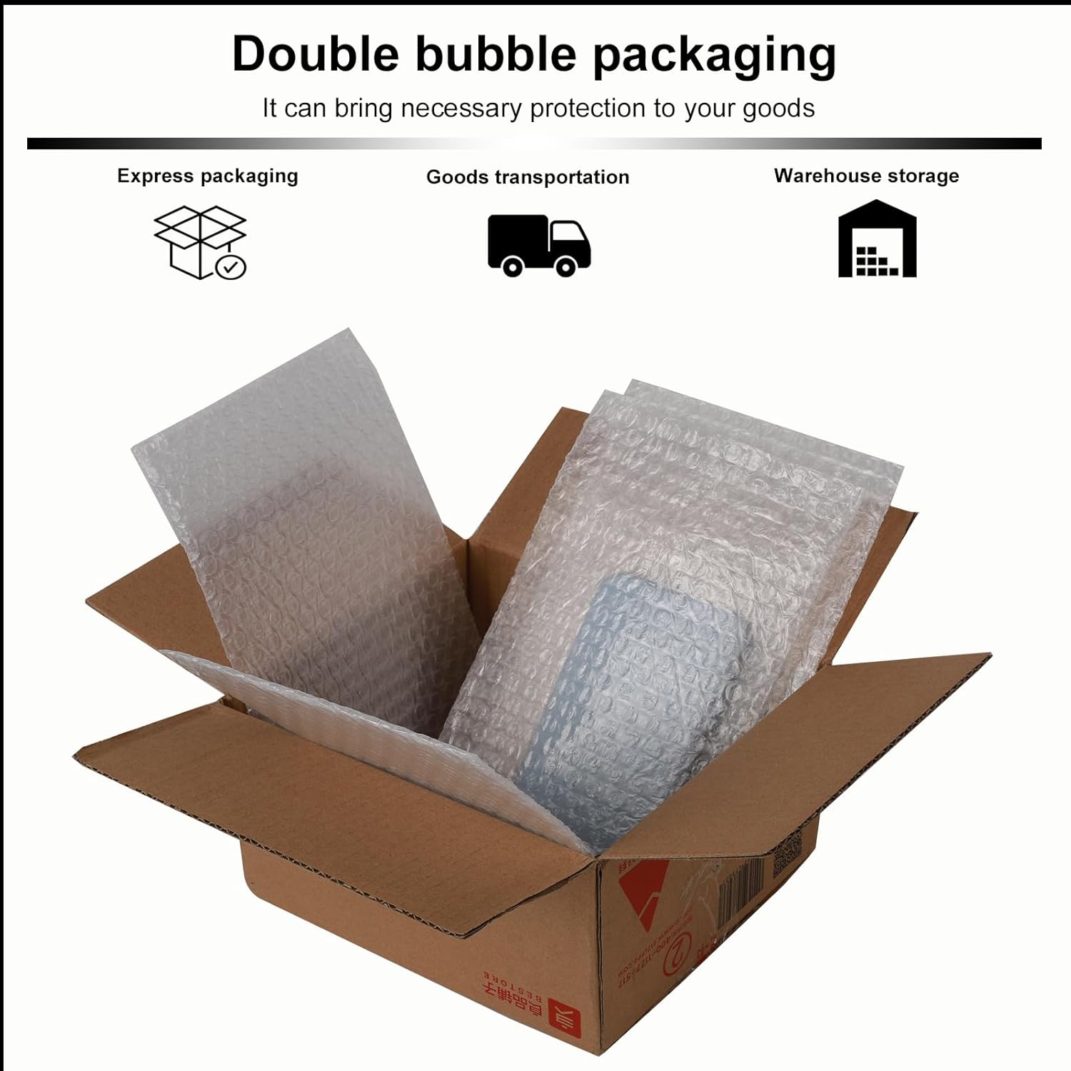 Bubble Pouch Wraps, Clear Not Self-Seal Bubble Out Bags for Packing, Double Walled Cushioning Bags for Shipping, Storage and Moving(30X35CM,50Pack) - Image 6