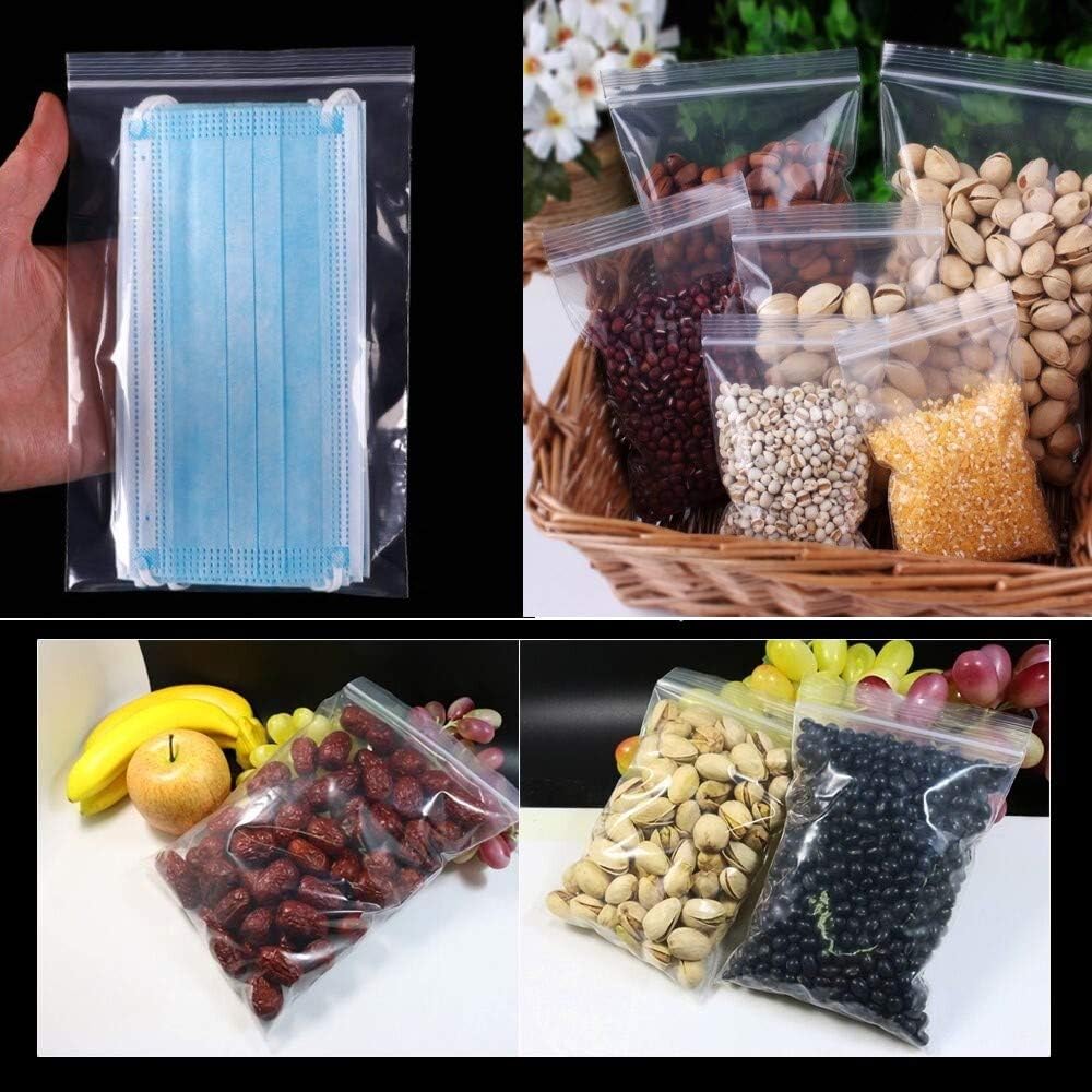 Ziplock Bags 15×20cm, 30PCS, 3 Mil Extra Thick Medium Size Clear Plastic Resealable Grip Seal Bags with Lock Seal Zipper, Storage Pouches for Jewelry Sandwich Food Mask Incense Packaging - Image 7
