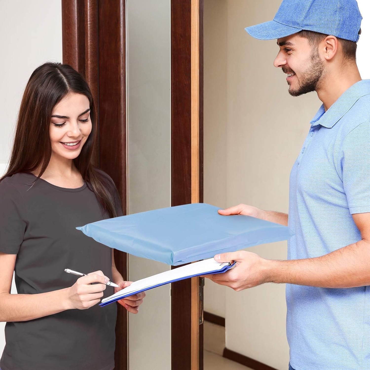 Switory Parcel Bags Postal Bags Shipping Bags Strong Adhesive Mailing Bags, Waterproof and Tear-Proof Multipurpose Envelopes for Clothing, Small Business, Boutique, 30.5 x 39.5cm Blue 25pcs - Image 6