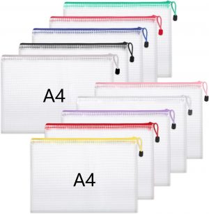 A4 Plastic Wallets, 10 Pack Zip Loc...