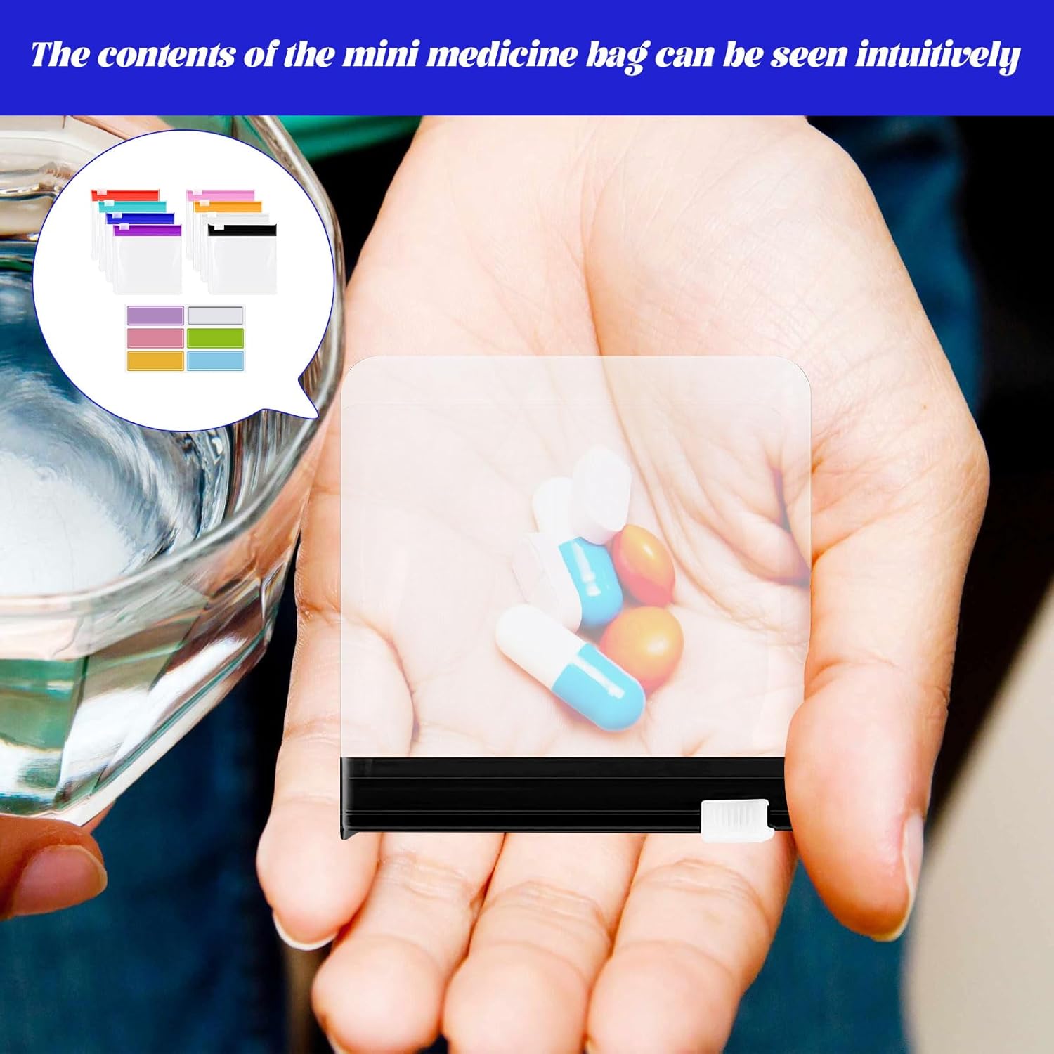 Medication Bag,22pcs Pill Pouch,Medicine Bags for Travelling with Slide Lock Translucent Self Sealing Plastic Pill Pouch for Pills Storage - Image 4