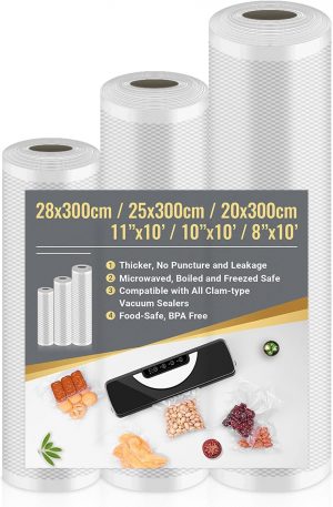 Vacuum Food Sealer Rolls, 3 Rolls V...