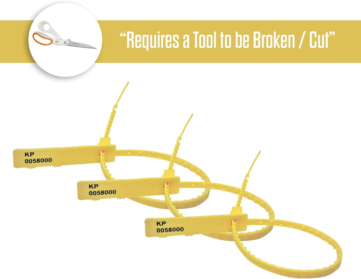 Made in UK Numbered Pull-Through Security Seal - Cost-Effective Tamper-Evident Solution for Sealing Cash Bags, Mail Sacks, Waste Sacks, Trailers, and roll-Cages (100, Yellow) - Image 5