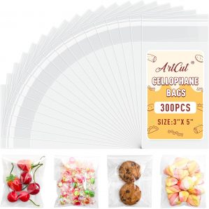 Artcut 300 PCS Cellophane Bags, 3&#...