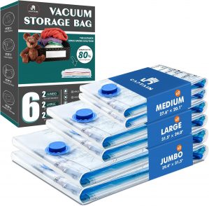 Vacuum Storage Bags 6-Pack (2 Jumbo...