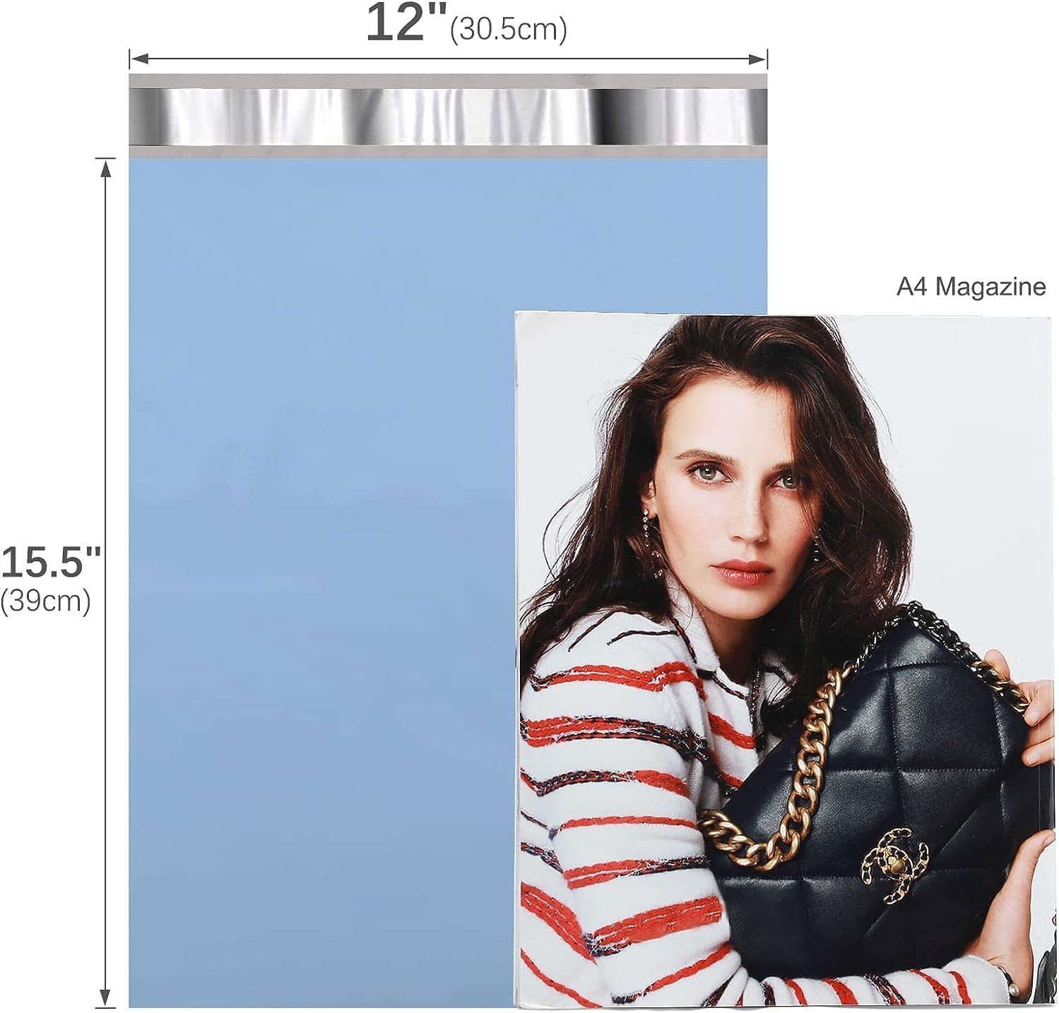 Switory Parcel Bags Postal Bags Shipping Bags Strong Adhesive Mailing Bags, Waterproof and Tear-Proof Multipurpose Envelopes for Clothing, Small Business, Boutique, 30.5 x 39.5cm Blue 25pcs - Image 2