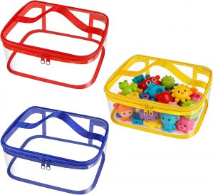 3 Pcs Clear PVC Toy Storage Bags, W...