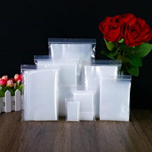 100pcs Clear Plastic Ziplock Bags R...
