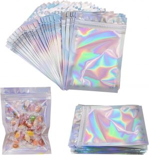 50Pcs Airtight Mylar Zip Lock Bag, ...