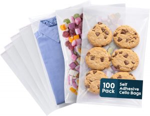 100 Pack Self Seal Clear Cellophane...