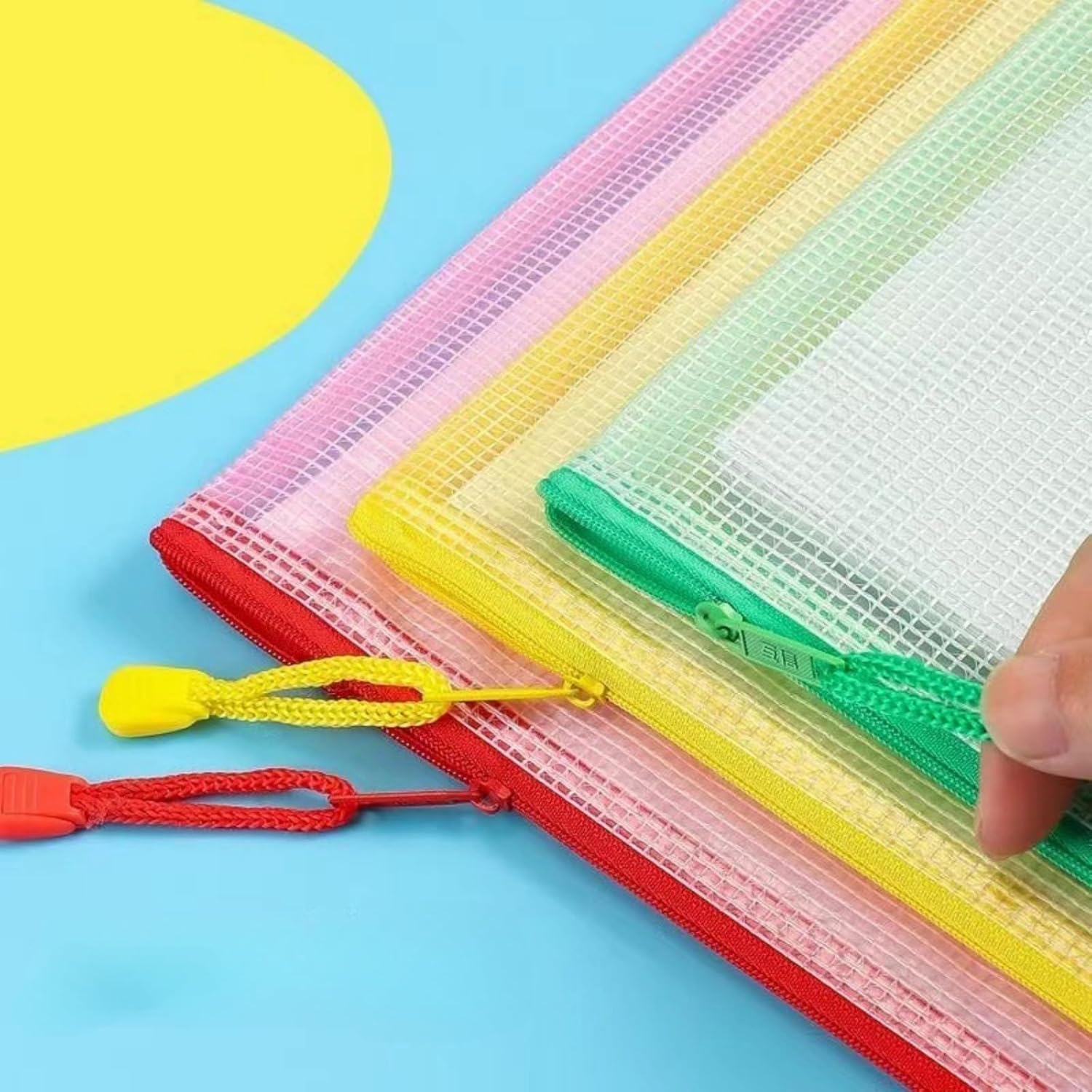 A4 Plastic Wallets 10Pcs A4 Zip Wallets File Folder Zip Lock Bags Document Wallet File Zipper Bags for Office Home School Supplies - Image 4