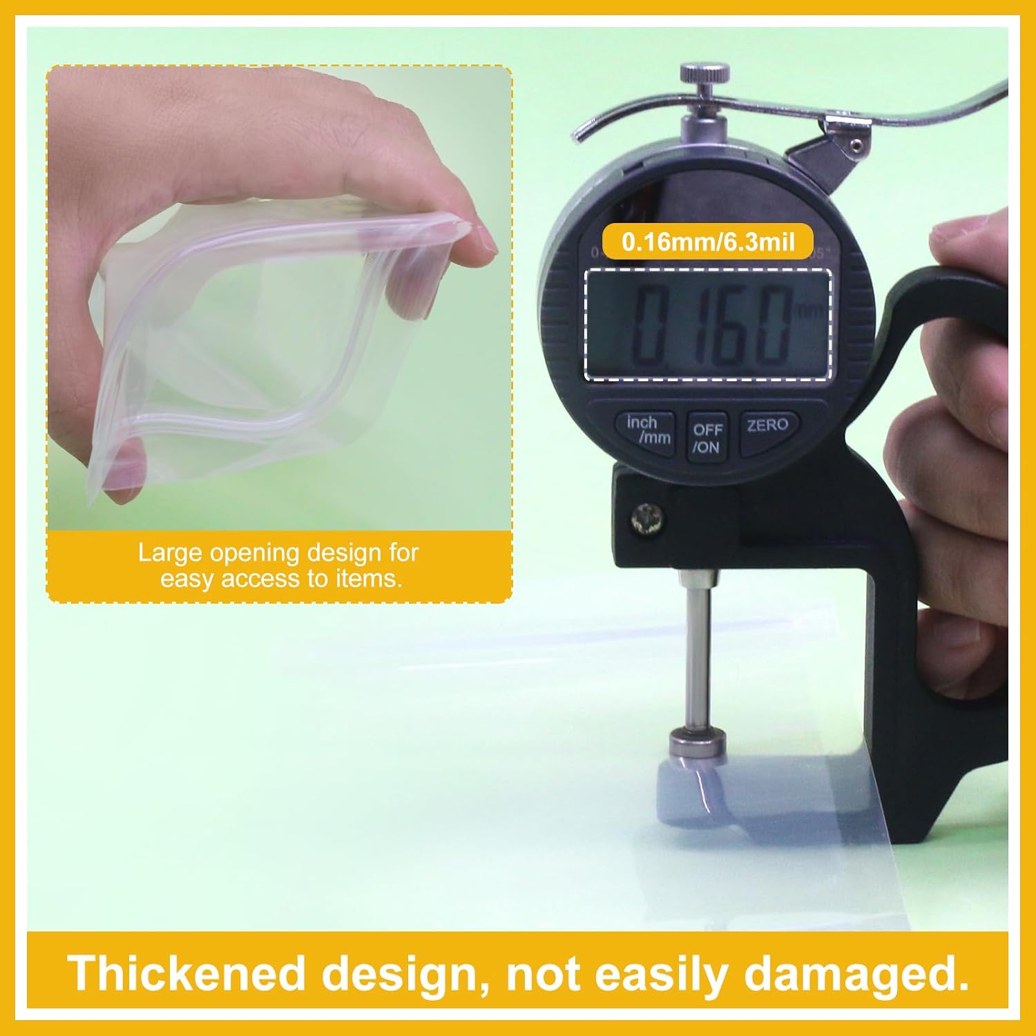 SumDirect 100pcs 11x17cm Clear Stand Up Food Bags, Zipper Reusable Sealing Pouches Snack Packing Bag with Tear Notch Thicken Heat Sealable for Storing, Cookie, Dried Foods, Drinking - Image 3