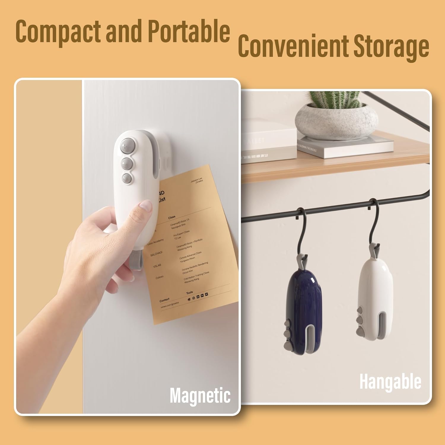 Mini Bag Sealer, Heat Sealer with Cutter, Rechargeable Bag Sealer, Handheld Heat Sealer Machine with Magnetic, Portable Bag Sealer Heat Seal for Keep Food Fresh and Snacks Crispy. Blue - Image 6