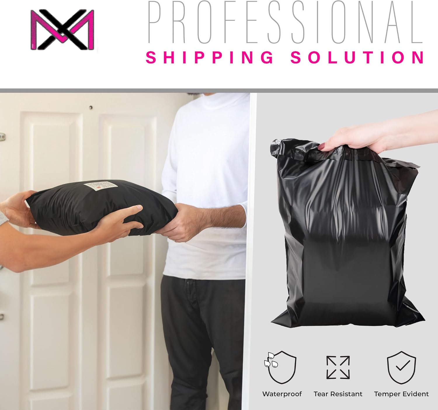 Postage Bags for Clothes - Pack of 30 - Black -12x16 inch Parcel Mailers for Posting Clothes - Self Seal Postal and Packaging PolyBags - Tear Resistant Mailing and Shipping Bags - Image 6