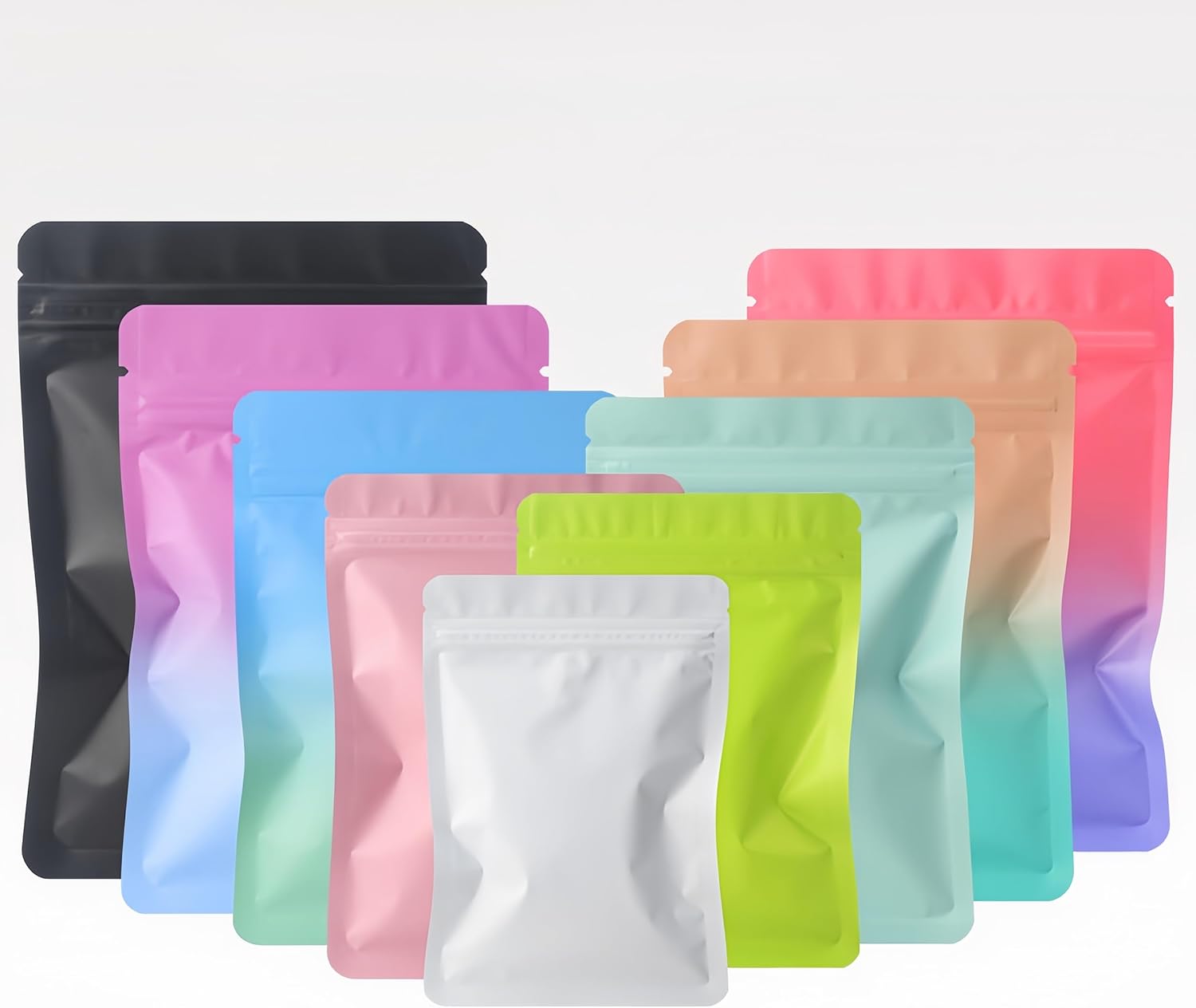 100Pcs Mylar Bags,Resealable Bag Small Foil Ziplock Bags,Cali Packs,Mylar Bags 3.5 Grip Seal Packaging Baggies for Food,Jewelry, Electronics (Red-Purple, 9x12cm - 100pcs) - Image 7