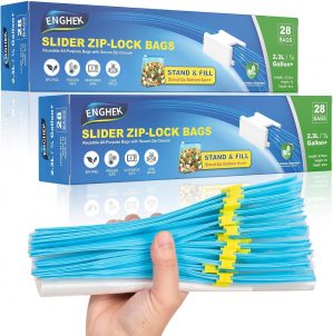 56PC Larger Zip Lock Bags, Reusable...