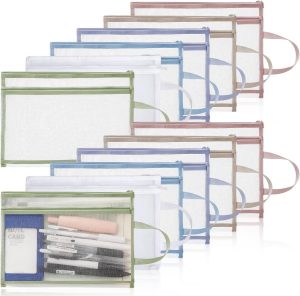 12 PCS Double-Layer Mesh Zipper Pou...