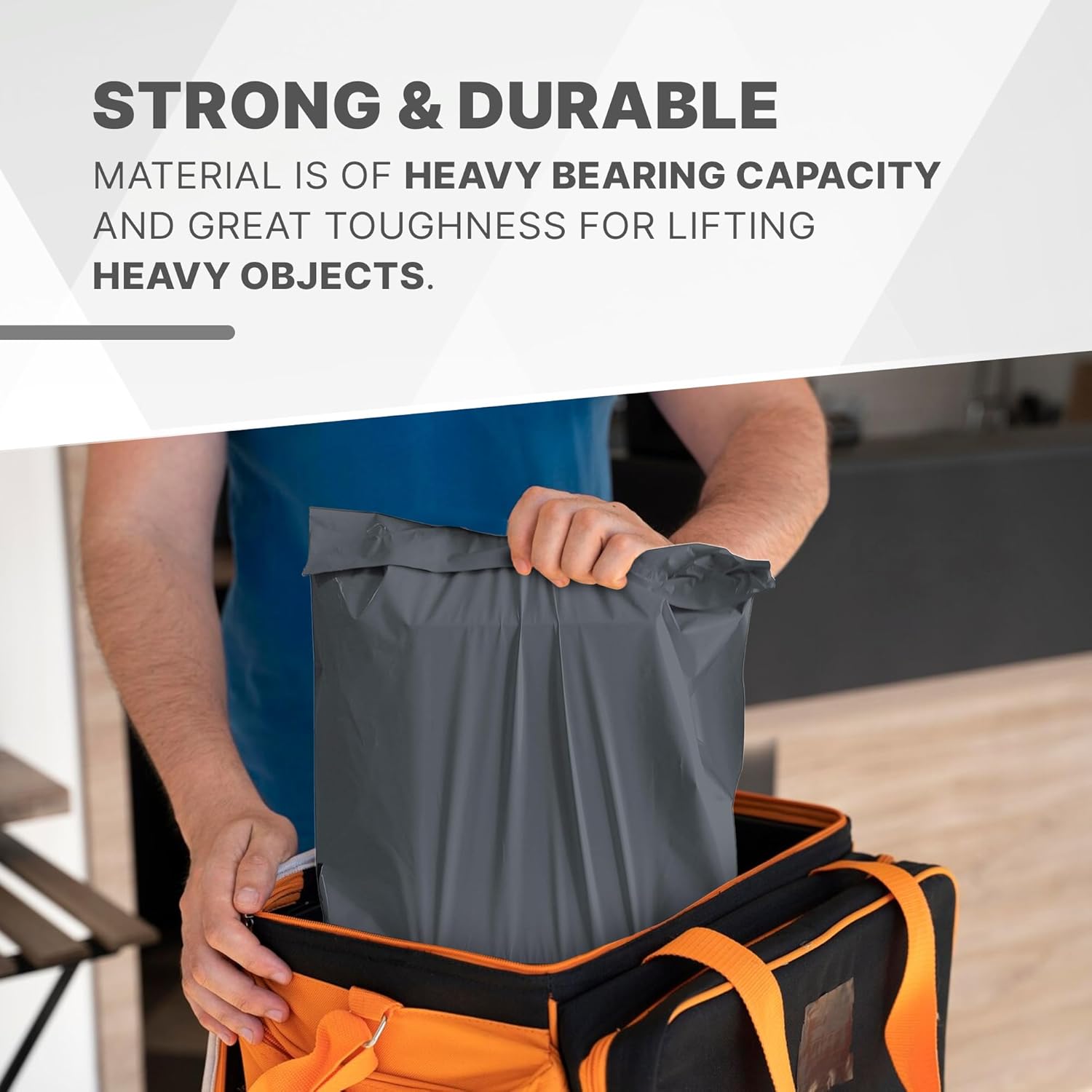 delka Mailing Bags, Durable Grey Poly Mailer Bags, Tear-Resistant Shipping Envelopes for Clothing, Documents, Strong Self-Seal Adhesive, Waterproof & Lightweight (6x9, 50PK) - Image 7