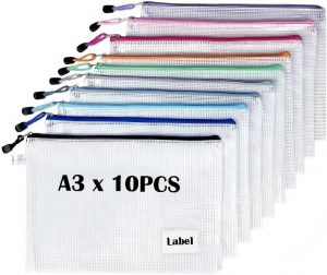 10 PCS A3 Zipper Wallets with Label...