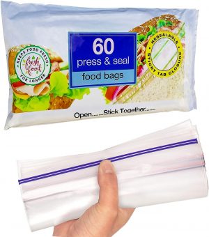 60 Press And Seal Food Bags, Re-sea...