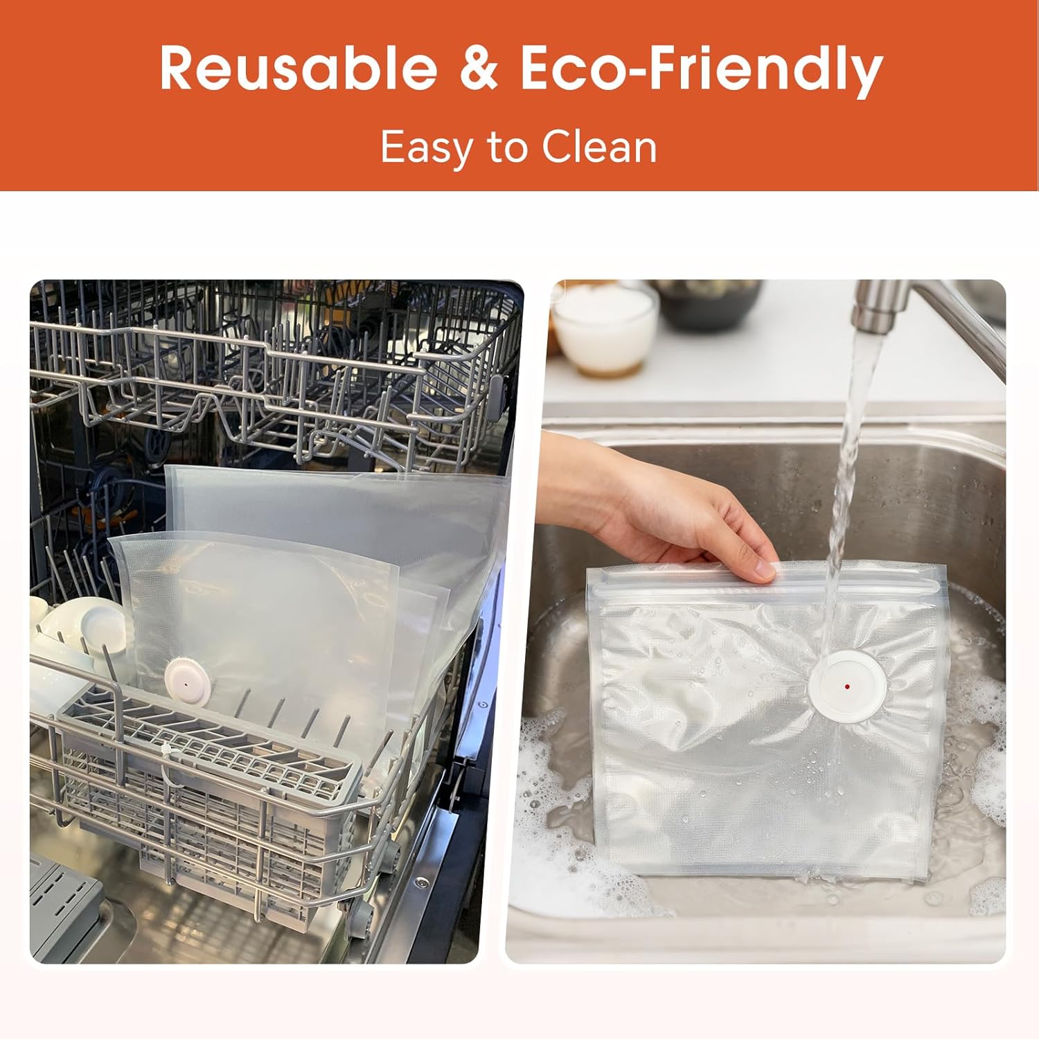 Reusable Vacuum Seal Bags, 12 PCS 30 × 34cm BPA-Free Zip Seal Food Storage Bags with Air Valve, Leak-Proof Sous Vide Bags for Meal Prep, Freezer & Food Preservation - Image 4