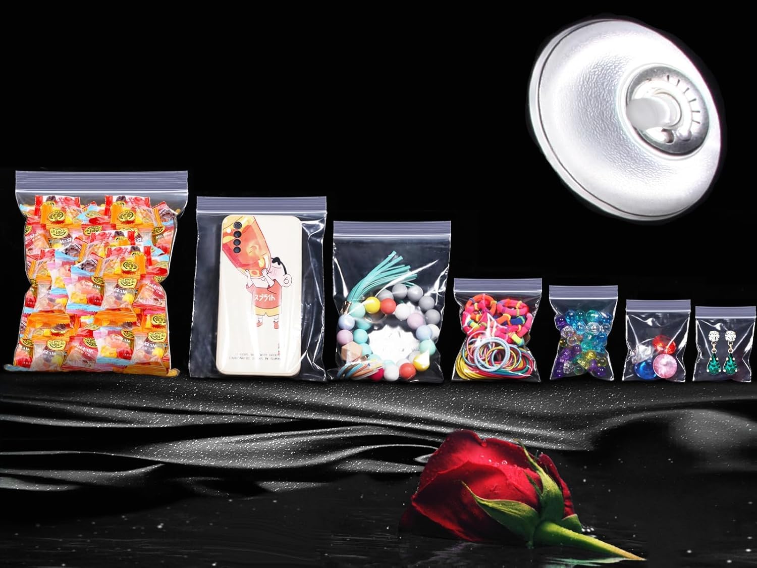 300Pcs Small Resealable Clear Plastic Grip Seal Bags - Mini Ziplock Pouches 6 * 4 cm - Tiny Transparent Polythene for Jewelry, Candies - Image 4