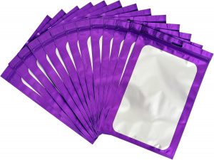 100pcs Purple Mylar Ziplock Foil Se...